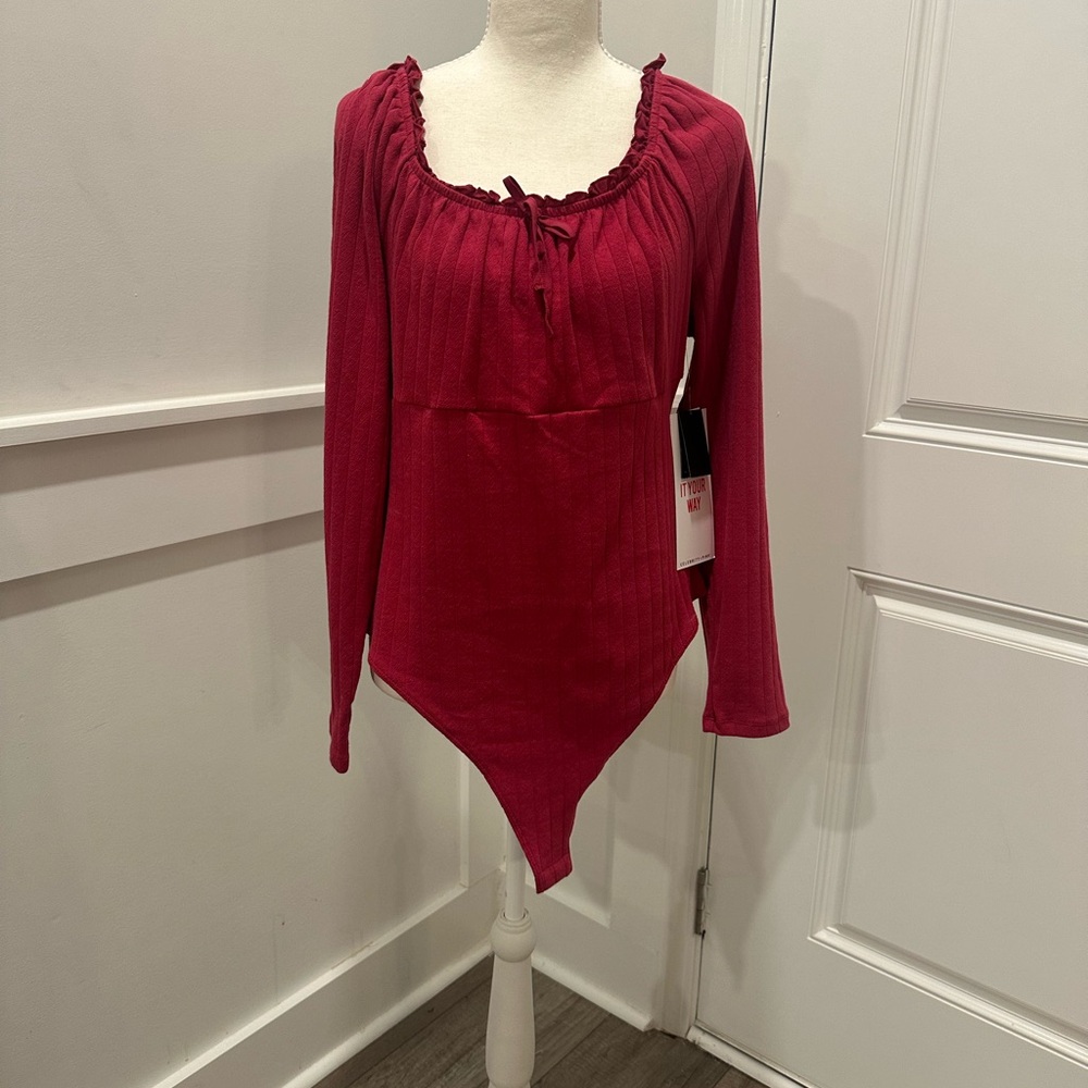 Elegant Red Women's Bodysuit